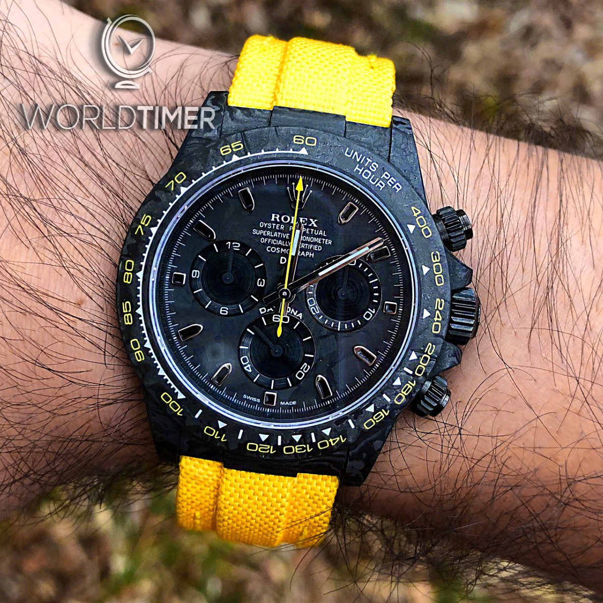 Rolex 勞力士 DiW Carbon Daytona LEMON BLACK COUNTER (RETAIL:EUR 54990) | WORLDTIMER