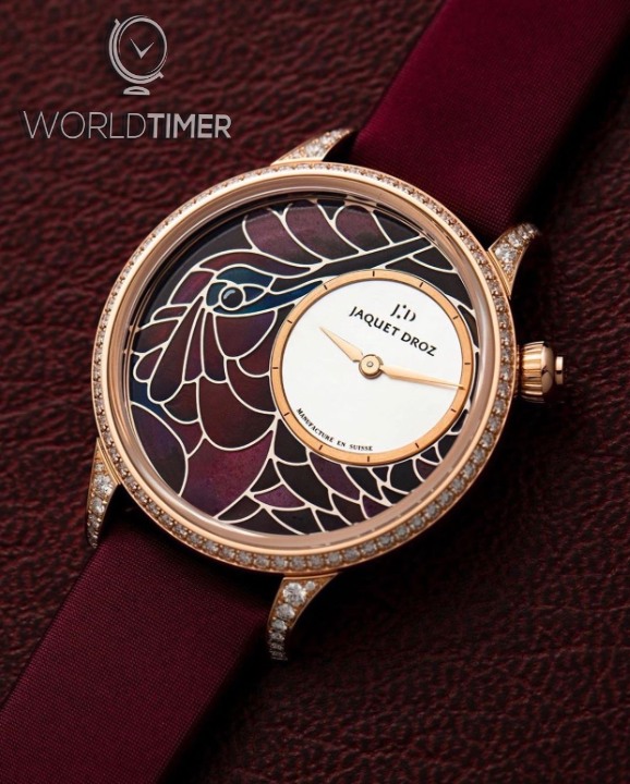 Jaquet Droz [NEW] Petite Heure Minute Smalta Clara Humming Bird J005503501 (Retail:CHF 56 200) | WORLDTIMER