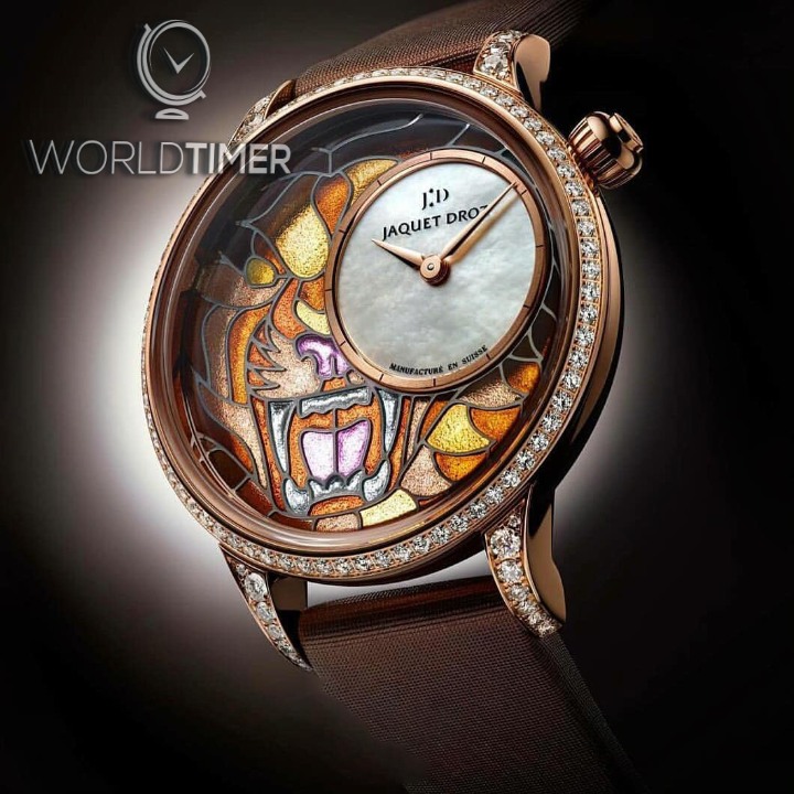 Jaquet Droz 雅克德罗 [NEW] Petite Heure Minute Smalta Clara Tiger J005503500 (Retail:CHF 56 200) | WORLDTIMER