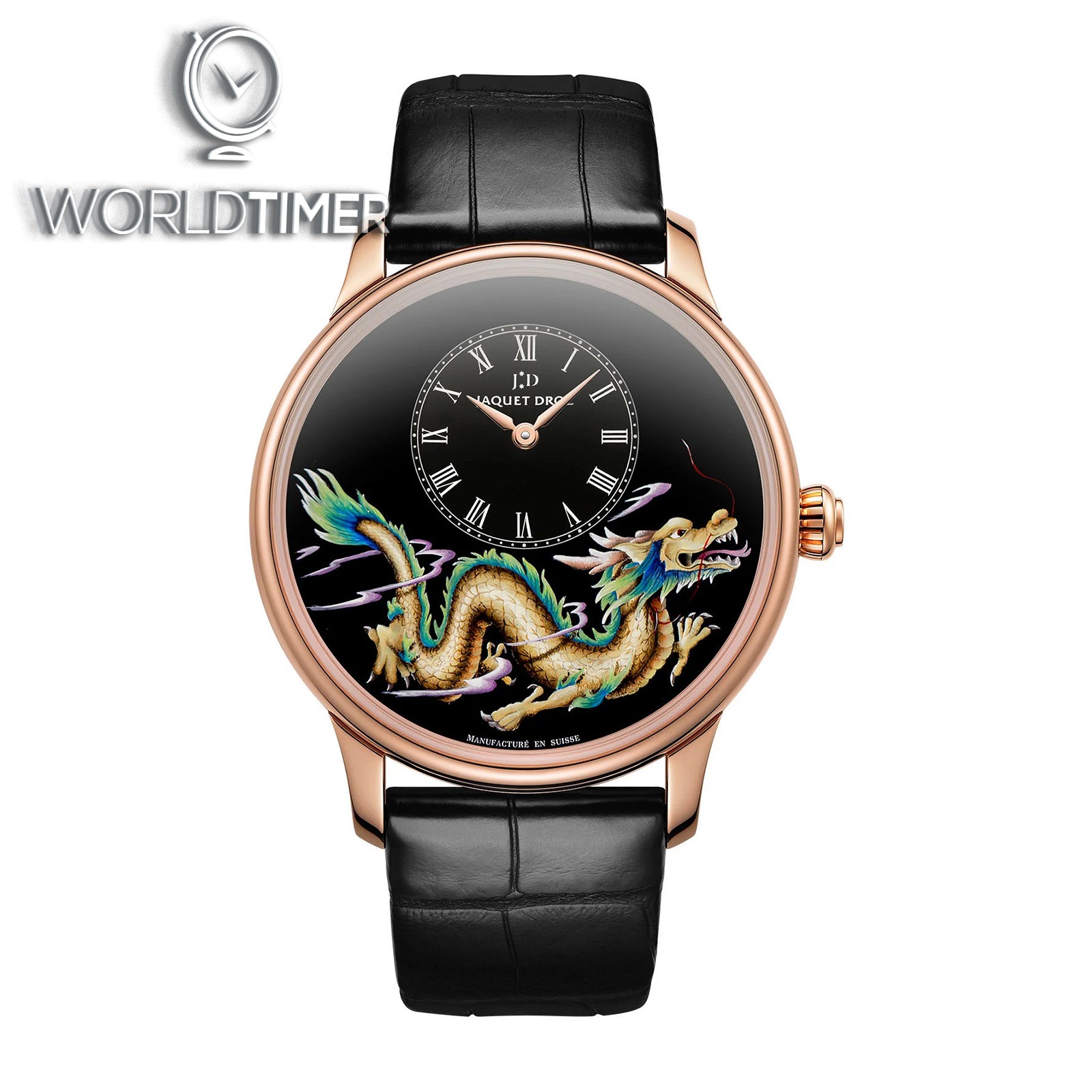 Jaquet Droz Petite Heure Minute Dragon J005033319 (Retail:EUR 32900) | WORLDTIMER