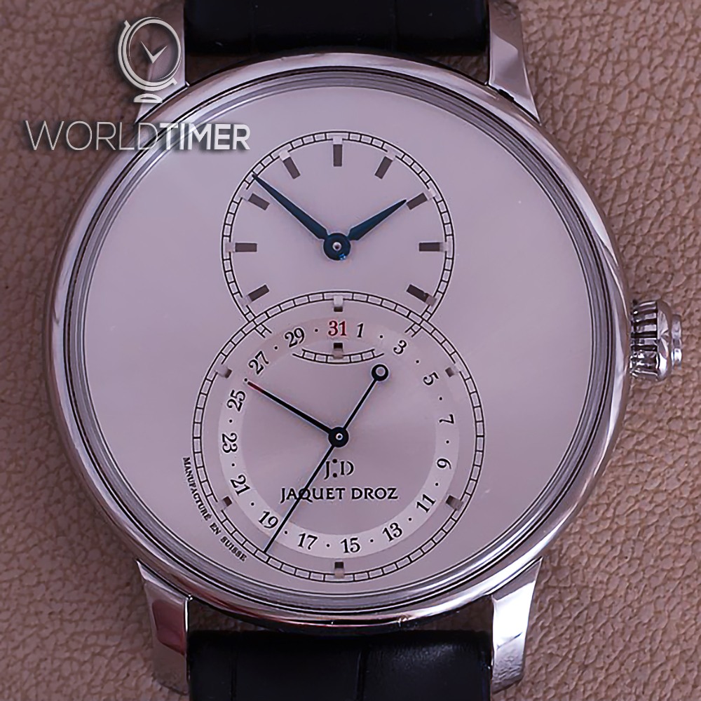 Jaquet Droz Grande Seconde Quantieme Satin-brushed Gray J007030247 (Retail:EUR 9700) | WORLDTIMER