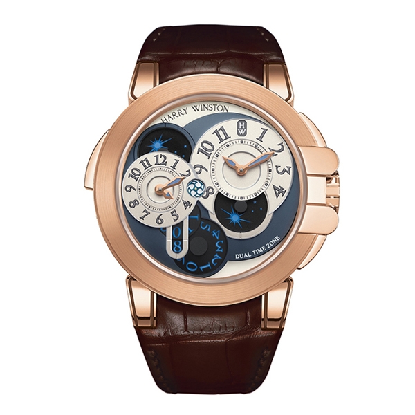 Harry Winston [NEW] Ocean Dual Time™ automatic 18K rose gold timepiece OCEATZ44RR001 | WORLDTIMER