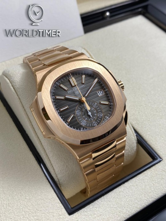 Patek Philippe [NEW] 5980/1R Nautilus Black Dial Rose Gold Chronograph | WORLDTIMER