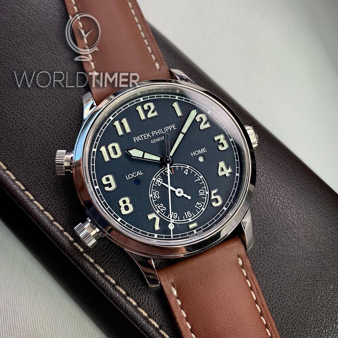 Patek Philippe [NEW][RARE] 5524G-001 Calatrava Pilot Travel Time White Gold | WORLDTIMER