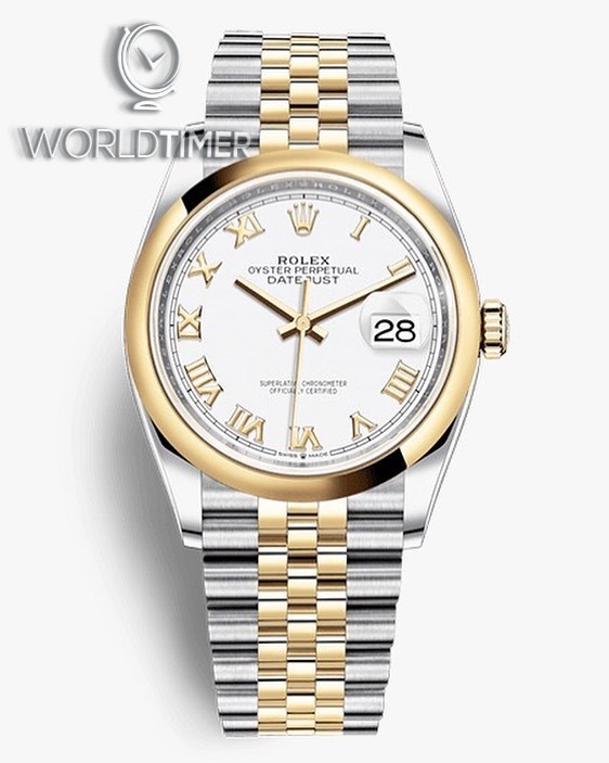 Rolex [NEW] Datejust 36mm Steel & Yellow Gold 126203 White Roman Jubilee (Retail:HK$86,900) | WORLDTIMER