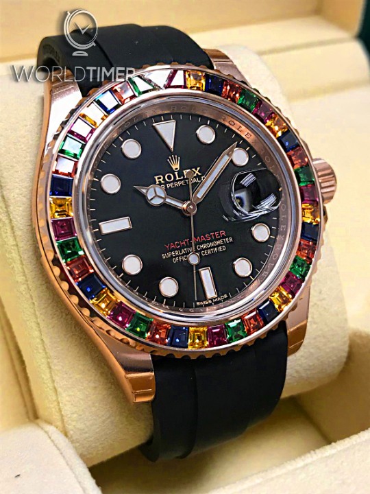 Rolex NEW-全新 116695 SATS Yacht-Master Diamond Bezel Watch | WORLDTIMER