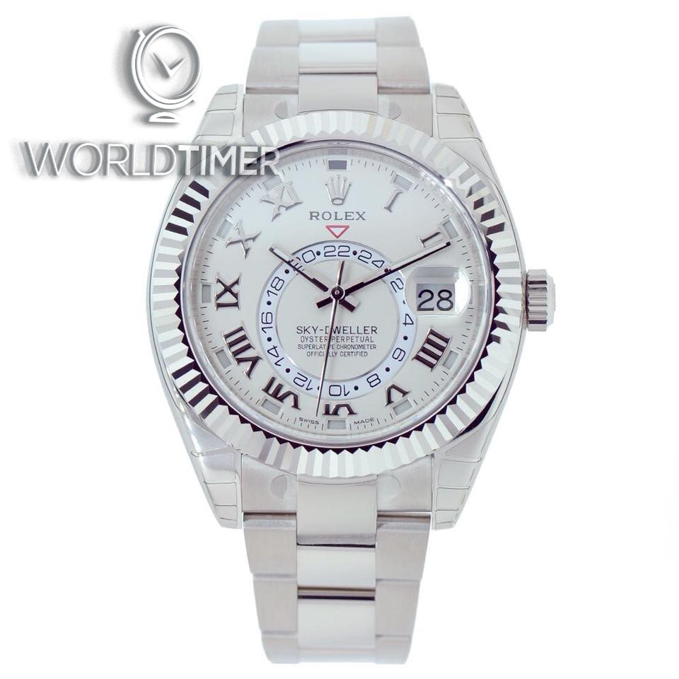 Rolex NEW-全新 326939 Silver Dial Sky-Dweller White Gold Watch (Retail:EUR 45500) | WORLDTIMER