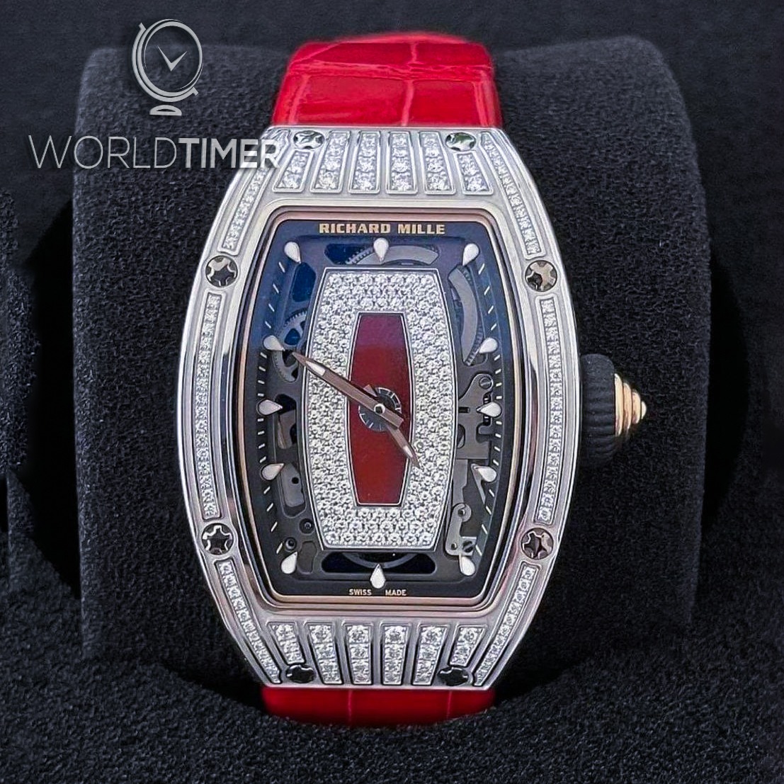 Richard Mille RM 07-01 White Gold Medium Set Diamonds Red Lip | WORLDTIMER