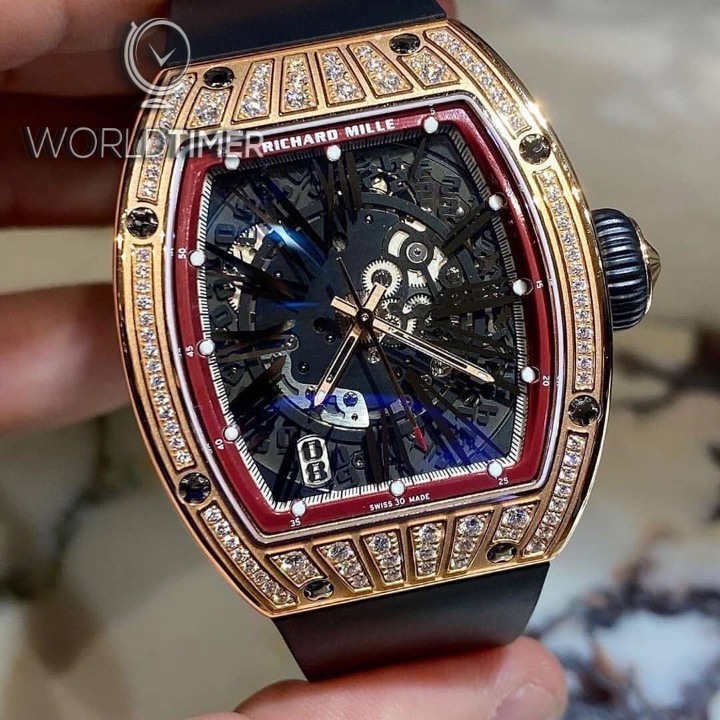 Richard Mille [NEW] RM 023 Rose Gold Med Set Diamonds Mens Watch | WORLDTIMER