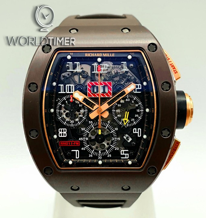 Richard Mille [2015 BRAND NEW] RM 011 Brown Silicon Nitride flyback chronograph | WORLDTIMER