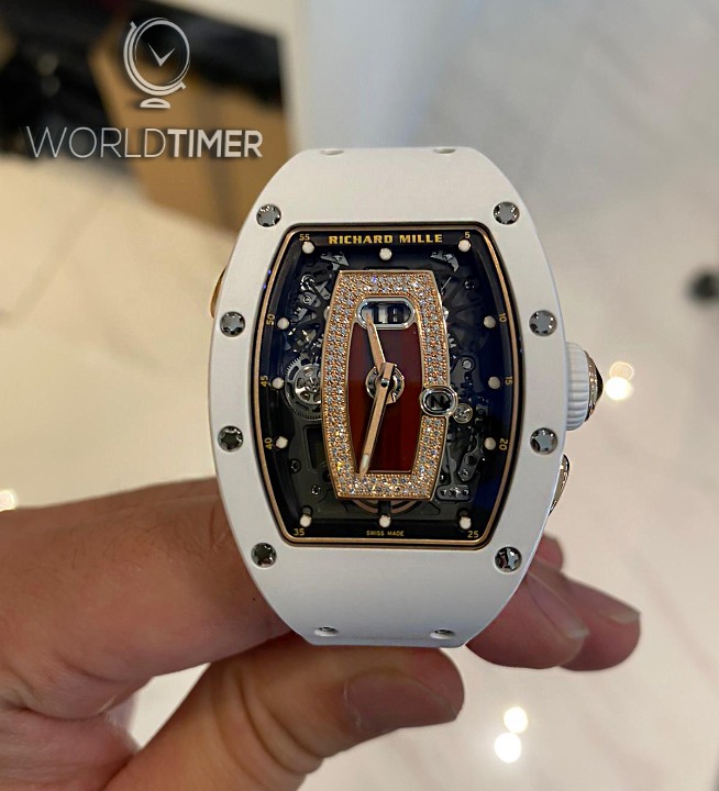 Richard Mille [NEW] RM 037 Ladies Automatic White Ceramic and Rose Gold Watch | WORLDTIMER