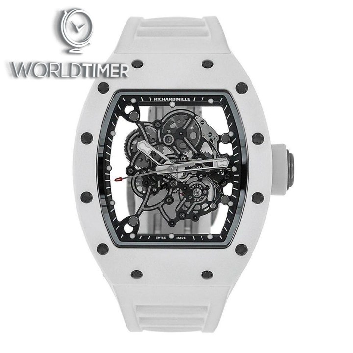 Richard Mille [NEW] RM 055 Bubba Watson White Manual Winding Ceramic Watch | WORLDTIMER