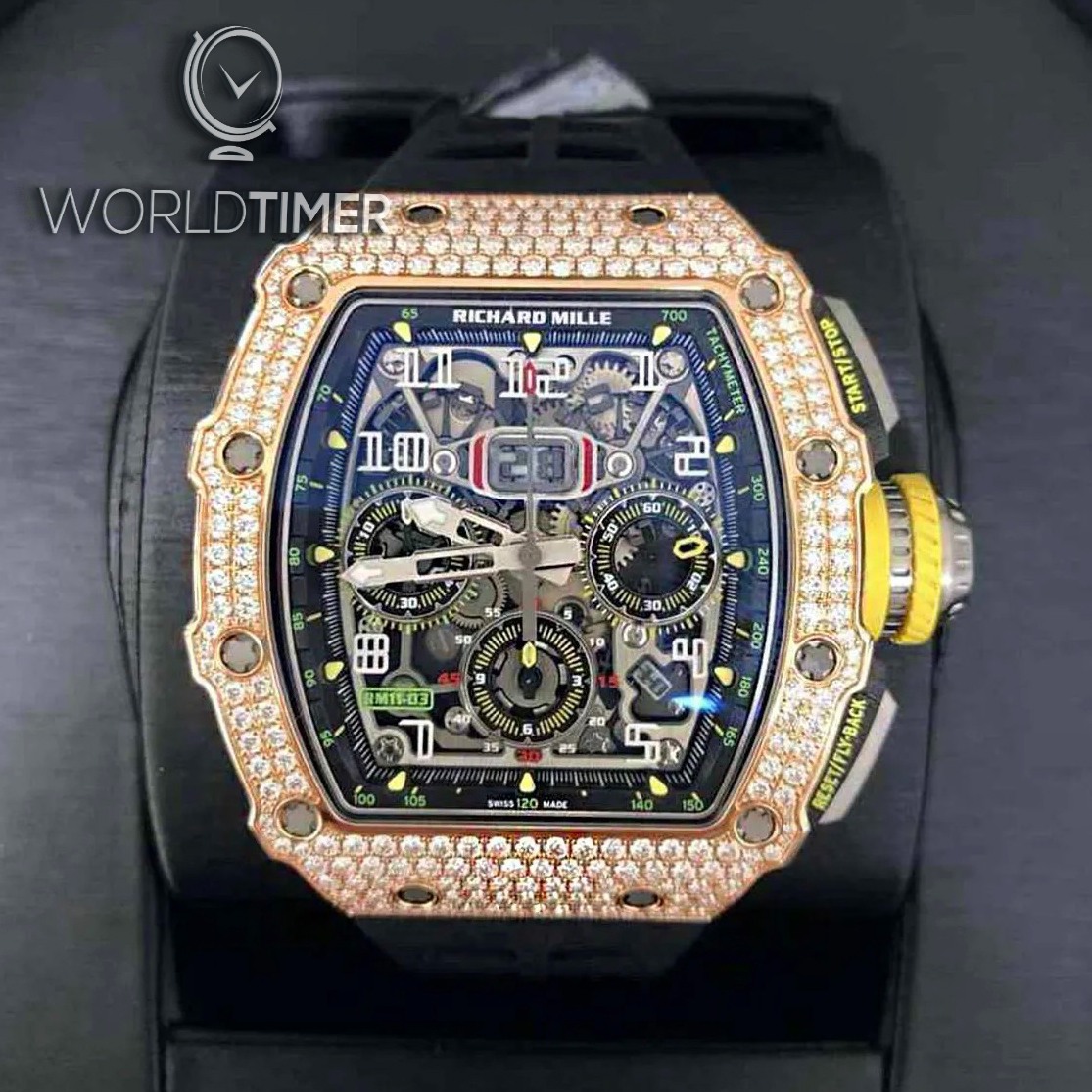 Richard Mille RM 11-03 Rose Gold Med Set Diamonds Watch | WORLDTIMER