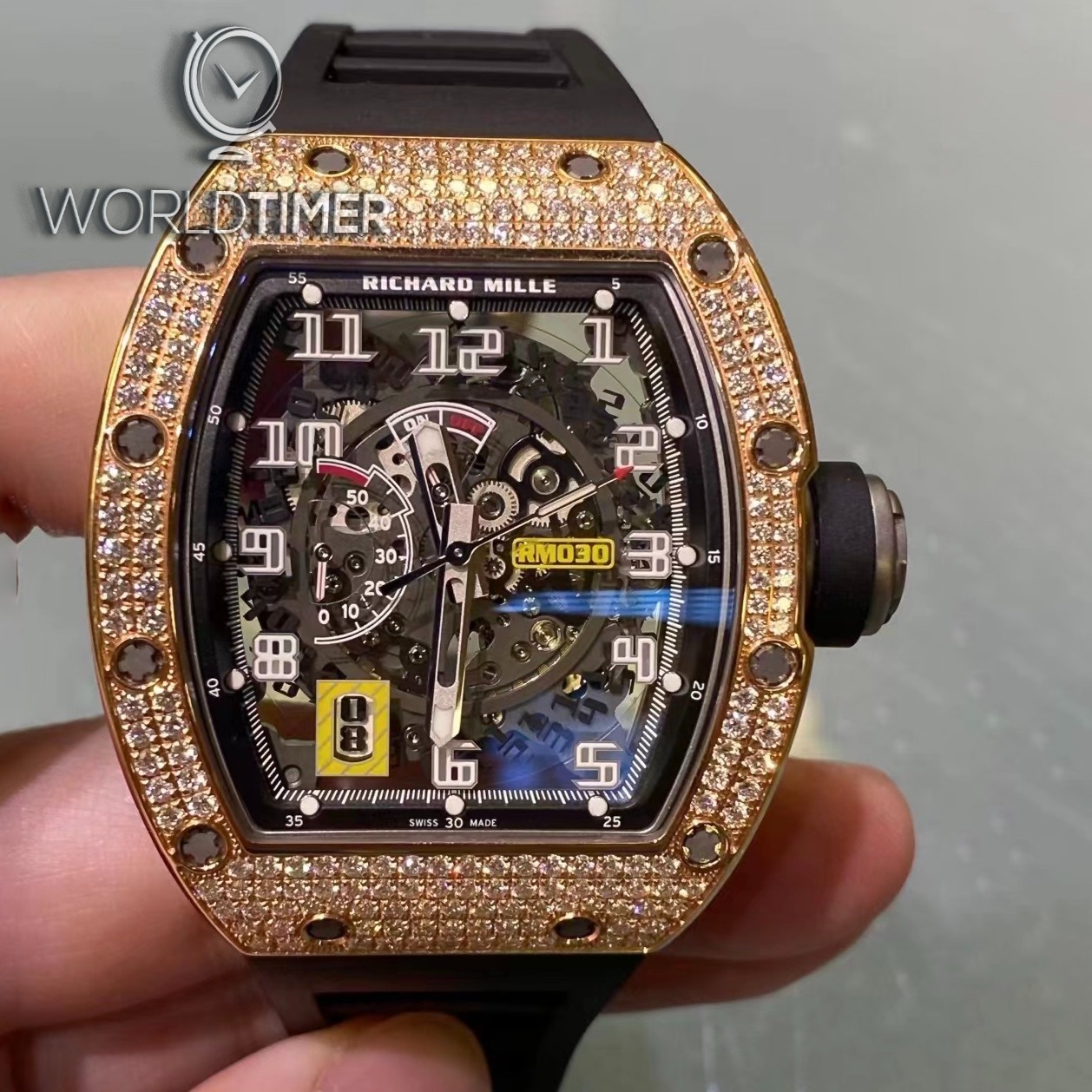 Richard Mille [NEW] RM 030 Rose Gold/Titanium Diamonds Watch | WORLDTIMER