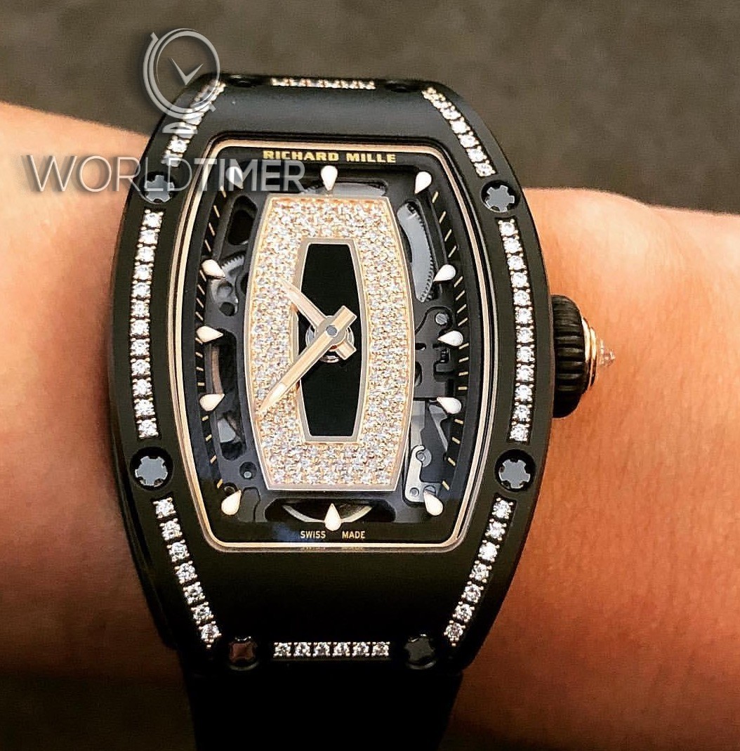 Richard Mille [NEW] RM 07–01 Black Ceramic Gem Set Automatic Ladies Watch | WORLDTIMER