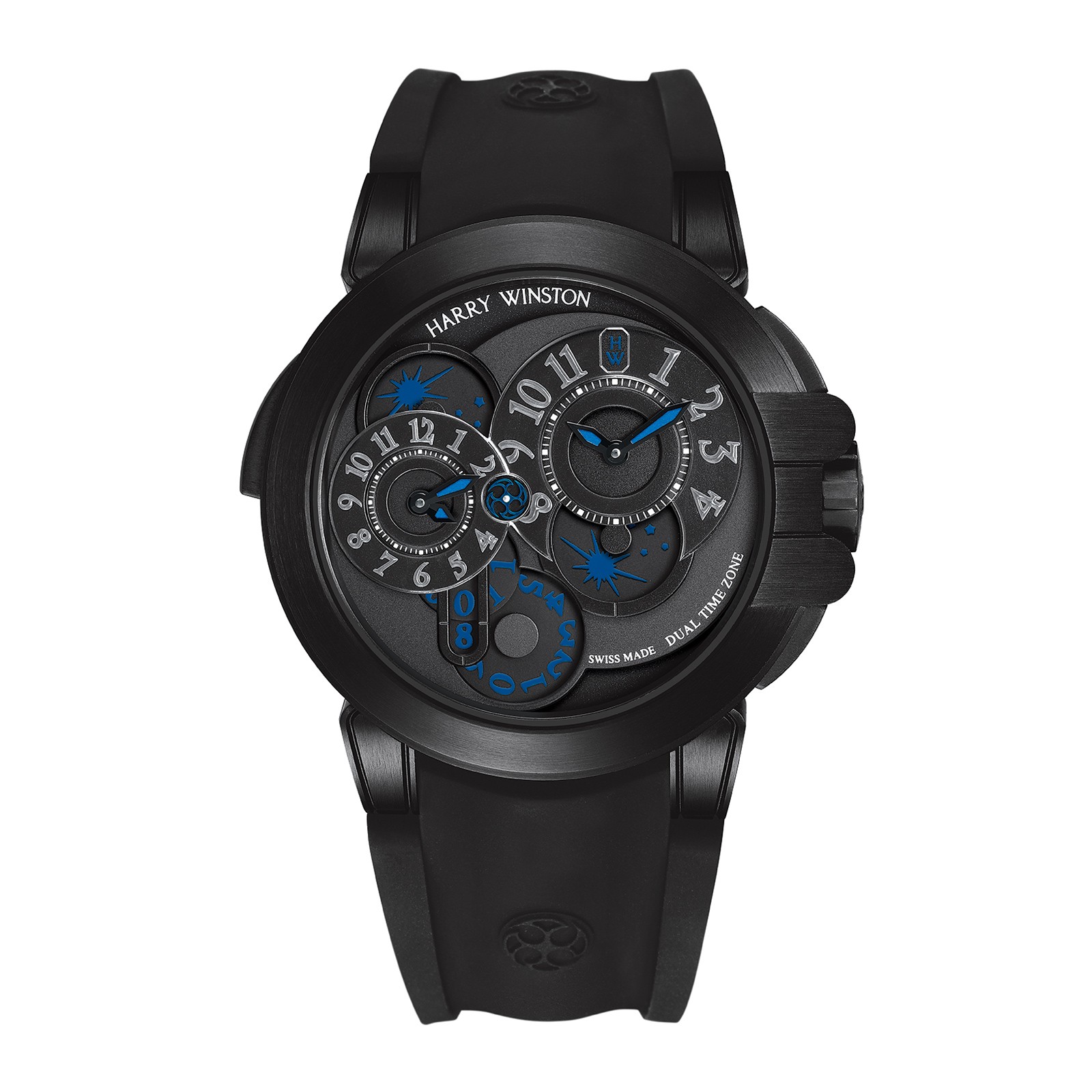 Harry Winston [NEW] Ocean Dual Time Black Edition automatic zalium black DLC OCEATZ44ZZ007 | WORLDTIMER