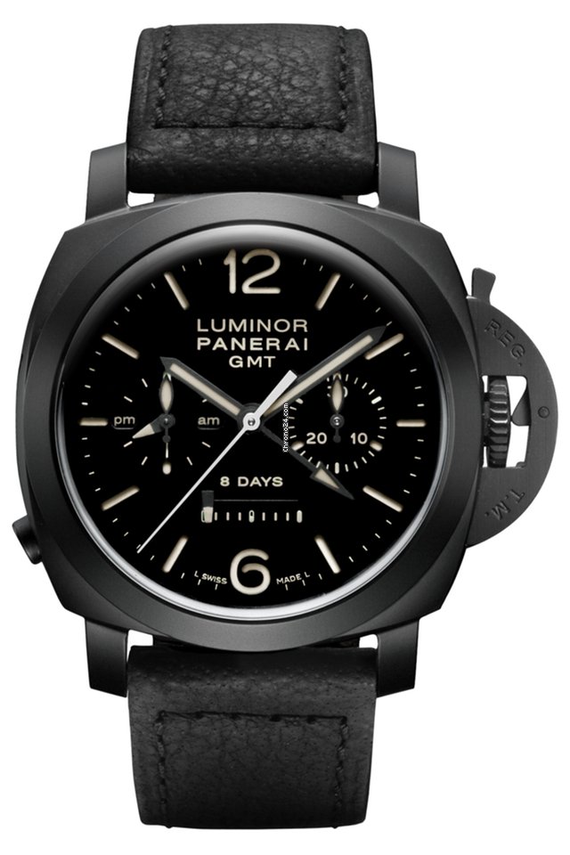 PANERAI [NEW] LUMINOR 1950 CHRONO MONOPULSANTE 8 DAYS GMT CERAMICA PAM 317 (Retail:HK$166,200) | WORLDTIMER