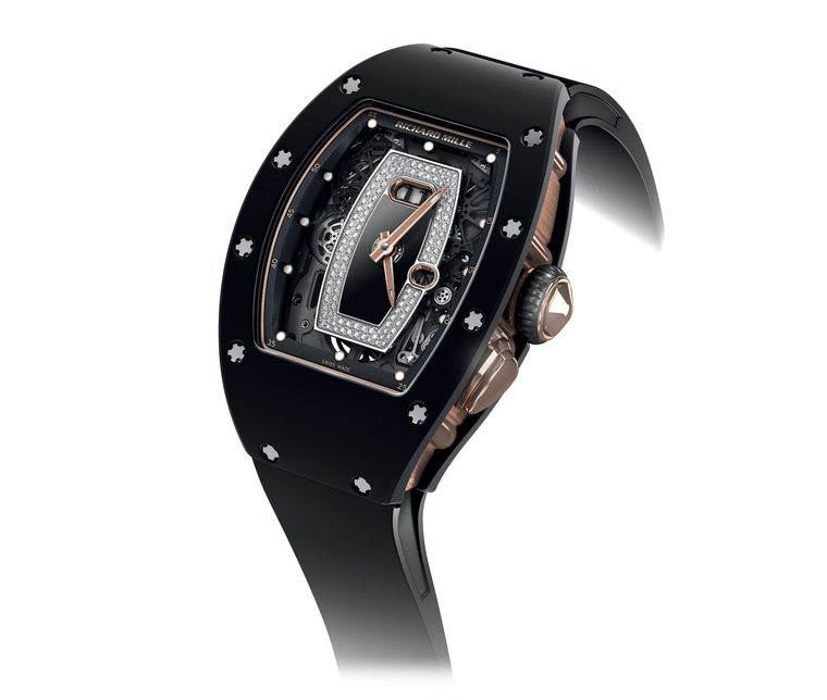 Richard Mille [NEW] RM 037 Ladies Automatic Black Ceramic with Rose Gold (Retail:HK$1,017,000) | WORLDTIMER