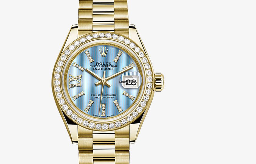 Rolex [NEW] Datejust 28mm CornFlower Blue Diamonds President Bracelet (Retail:HK$281,500) | WORLDTIMER