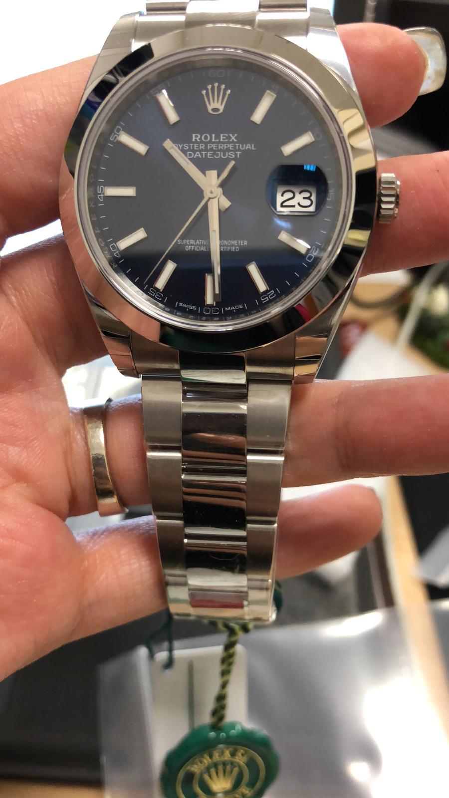 Rolex [NEW] Datejust Mens 41mm 126300 Blue Dial Steel Watch (Retail:HK$55,500) | WORLDTIMER