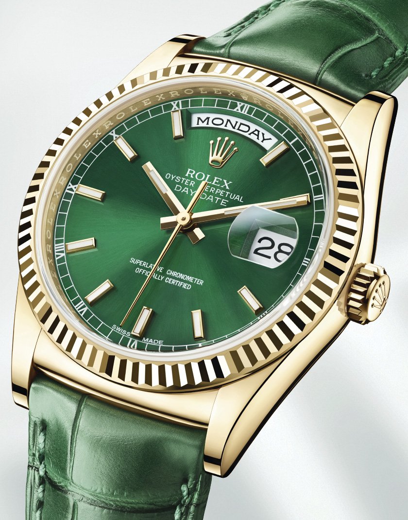 Rolex [NEW] Day-Date 118138 Yellow Gold Green Dial 36mm (Retail:HK$162,000) | WORLDTIMER